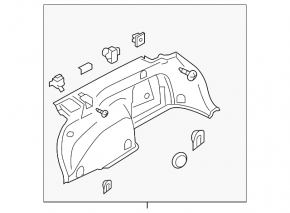 Обшивка арки правая Subaru Outback 10-11 черн