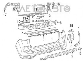 Бампер задний в сборе Fiat 500L 14-17 дорест Lounge с парктрон