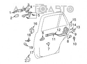 Петля двери верхняя задняя левая Lexus RX300 RX330 RX350 RX400h 04-09