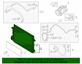 Радиатор кондиционера конденсер VW Jetta 11-18 USA 1.4T hybrid отслаивается сота