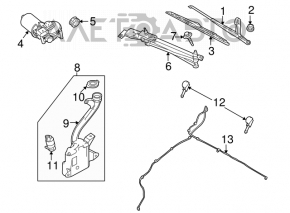 Поводок дворника правый Honda Civic 4d 06-09
