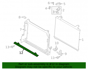 Дефлектор радиатора нижний Land Rover Range Rover Velar 18-23 2.0T, 3.0T, 5.0T