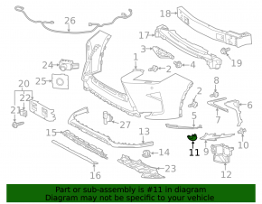 Молдинг уголок решетки радиатора grill нижний правый Lexus RX350 RX450h 16-19 F-sport