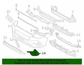 Грати бампера ліва Subaru Impreza 24-26 під птф, чорна, 5d