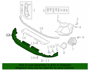 Губа переднего бампера Audi Q3 83A 19-23 S-Line