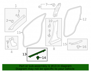 Накладка порога передняя левая Honda CRV 17-22 черная, царапины