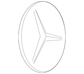 Двері багажника Mercedes CLA 35 20-26 чорний значок Mercedes значок