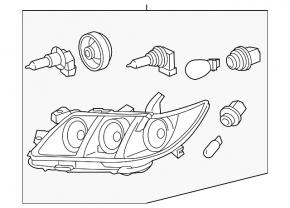 Фара передня ліва Toyota Camry v40 07-09 hybrid Галоген