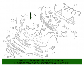 Крепление переднего бампера левое Mercedes W166 ML 12-15