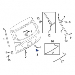 Крюк замка двери багажника Ford Escape MK3 17-19 рест