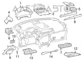 Дефлектор воздуховода передней панели левый Lexus CT200h 11-13 черный