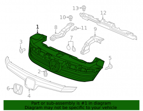 Решітка радіатора grill Honda Civic 12-12