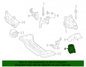 Подушка двигателя правая Mercedes C-class W205 17-21 RWD 2.0T