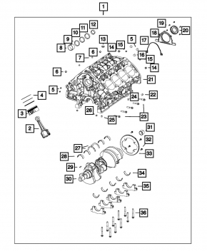 Коленвал Dodge Durango 11-12 5.7 К:65,00 Ш:54,00