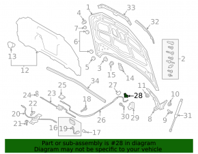 Ручка открывания капота салонная Audi A4 B9 17-25 черная