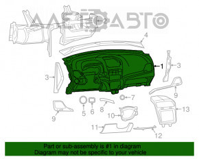 Торпедо передняя панель без AIRBAG Dodge Journey 11-20