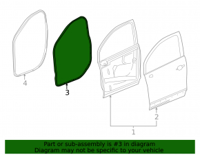Уплотнитель двери передней правой Buick Encore 13-22