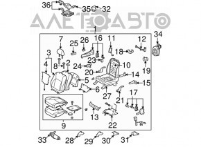 Пассажирское сидение Lexus ES350 07-09 с airbag, электро, память, кожа черная