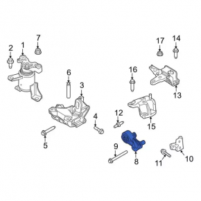 Подушка двигуна нижня опорна Ford Fiesta 11-19 1.6 АКПП