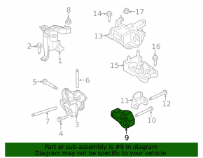 Подушка двигуна нижня опорна Ford Fiesta 11-19 1.6 АКПП