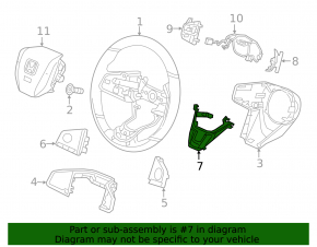 Накладка руля нижняя Honda Civic X FC 16-19 черная