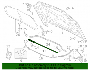 Опора упор капота VW Passat b7 12-13 USA
