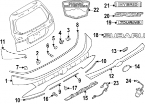 Планка подсветки номера двери багажника Subaru Forester 25-26