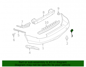 Заглушка буксировочного крюка заднего бампера Subaru b9 Tribeca 06-07