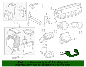 Накладка центральной консоли задняя Toyota Highlander 20-26 черная, нижняя часть