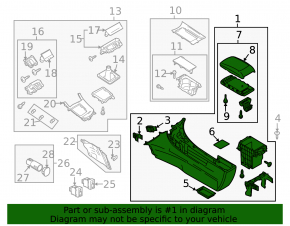 Консоль центральная подлокотник и подстаканники Mazda3 MPS 09-13