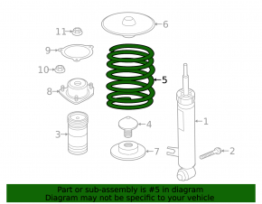 Пружина задняя левая BMW X5 F15 14-18 4.4T