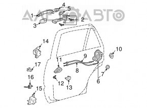 Ограничитель двери задней левой Lexus RX300 RX330 RX350 RX400h 04-09