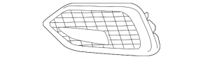 Грати бампера права Honda Civic X FK 17-19 5D без птф, під радар