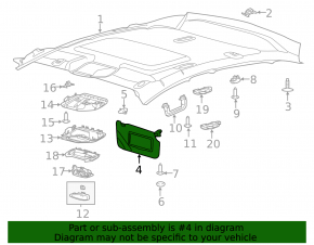 Козирок лівий Ford Focus mk3 11-18 сірий, без гачка