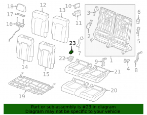 Заглушка Isofix заднего ряда 3 ряд Audi Q7 16-26 черная