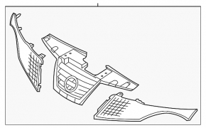 Решетка радиатора grill Nissan Juke 11-14 s, sl, sv