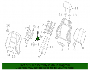 Накладка пасажирського сидіння збоку внутрішня права Audi A3 8V 15-20 4d, 5d чорна