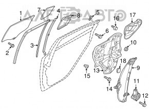 Уплотнитель стекла задний левый Mazda 6 14-16