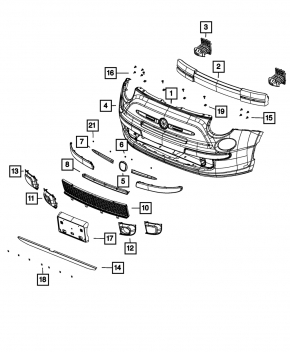 Накладка переднего бампера левая Fiat 500 12-13