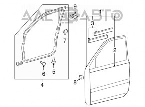Уплотнитель двери передней правой Lexus RX300 RX330 RX350 RX400h 04-08