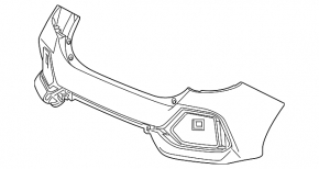 Бампер задний голый Honda Civic X FK 17-19 5D