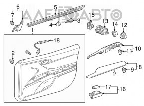 Накладка управления стеклоподъемником передняя правая Toyota Camry v70 18-20 черная