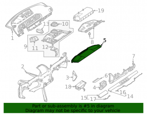 Накладка передньої панелі верхня Mercedes W167 GLE 350 450 20-25 сіра під проекцію
