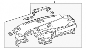 Торпедо передняя панель без AIRBAG Lexus ES300h ES350 13-15 сер