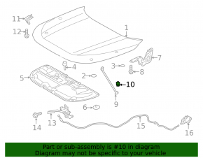 Защелка опоры капота Toyota Venza 21-24