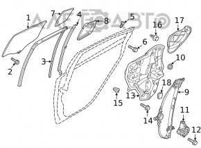 Стекло двери треугольник заднее левое Mazda 6 14-21