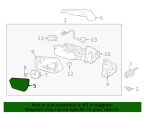 Зеркальный элемент левый Chevrolet Equinox 18-24 подогрев, BSM