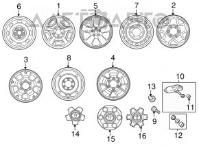 Диск тормозной задний правый Toyota Sienna 11-20