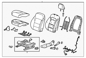 Водительское сидение Chevrolet Malibu 16-25 без airbag, механич, кожа серое, трещины