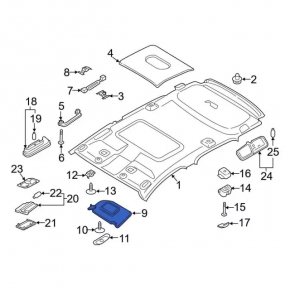 Козырек правый Ford Ecosport 18-22 серый, без крючка